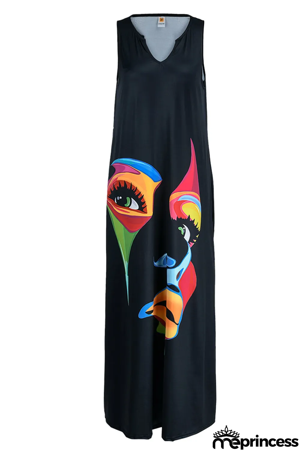 White Casual Print Patchwork V Neck Straight Dresses