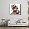 Christmas Kitten-18CT Stamped Cross Stitch 25*25cm/9.84*9.84in tapestrymarket