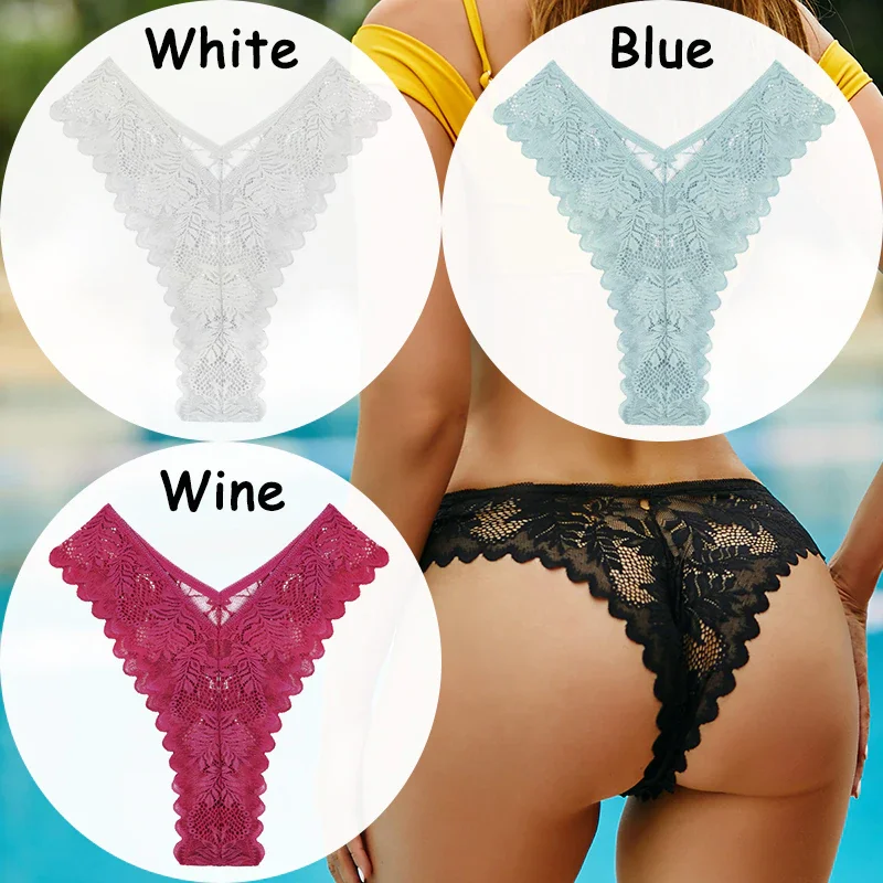 Billionm Lace Panties Women's Underwear Floral Women Panties Perspective Lingerie Brazilian Briefs V Waist Female Underpants