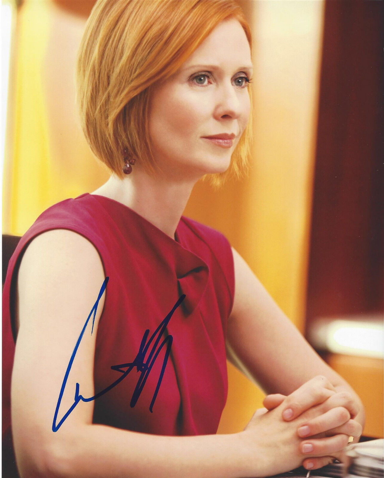 CYNTHIA NIXON SIGNED AUTHENTIC 'SEX AND THE CITY' 8X10 Photo Poster painting COA SEXY ACTRESS