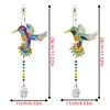 2PCS Spread-Winged Bird 5D DIY Diamond Painting Wind Chimes Suncatcher Kit Double Sided Diamond Art Kits Suncatcher with Crystal Pendant for Home Wall Window Decor Adults DIY Art Craft