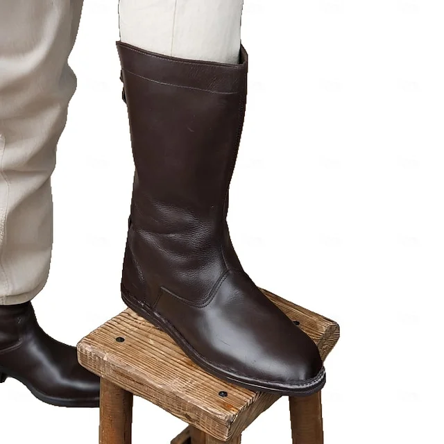 Vintage Medieval Renaissance Shoes Boots Knee High Boots Pirate Viking Crusader Fancy Dress Men's Celtic Pirate Halloween Masquerade Party & Evening LARP Ren Faire Adults Adults' Shoes All Seasons