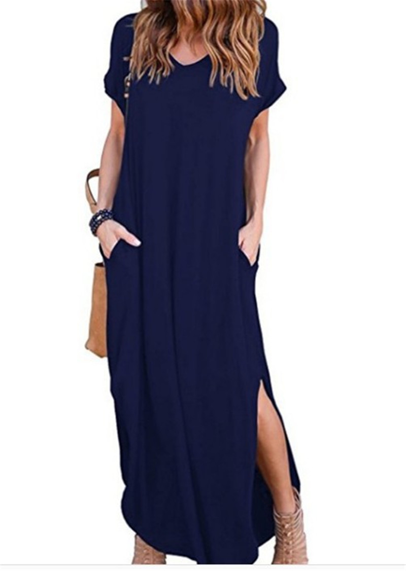 Casual T-shirt Elegant Boho V-Neck Irregular Party Maxi Dress