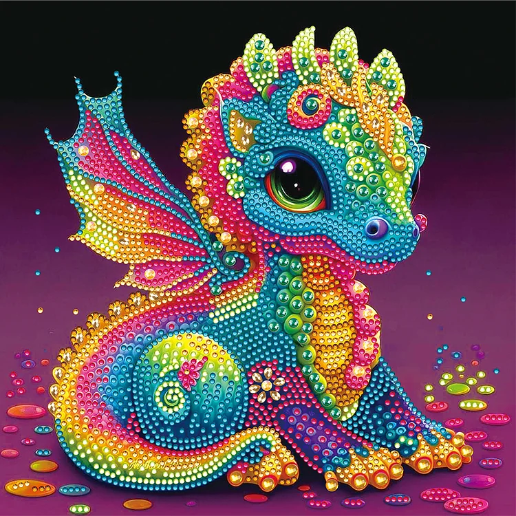 Baby Dragon 30*30cm(Canvas) Special Shaped Drill Diamond Painting gbfke
