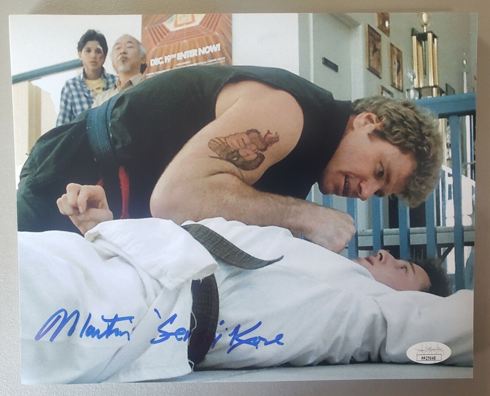 8X10 Autographed by Martin Kove in The Karate Kid. JSA