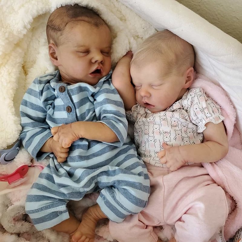 17 inches Cute Twins Jerome and Milburn Close Eyes Reborn Boy-Twin A /B Series