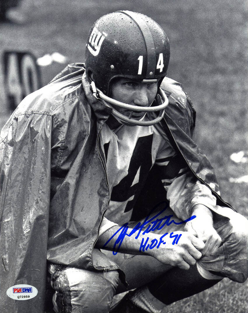 YA Y.A. Tittle SIGNED 8x10 Photo Poster painting + HOF 71 New York Giants PSA/DNA AUTOGRAPHED