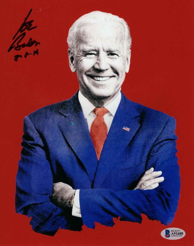 PRESIDENT JOE BIDEN SIGNED AUTOGRAPH 8x10 Photo Poster painting - 2020 WINNER OVER TRUMP BECKETT