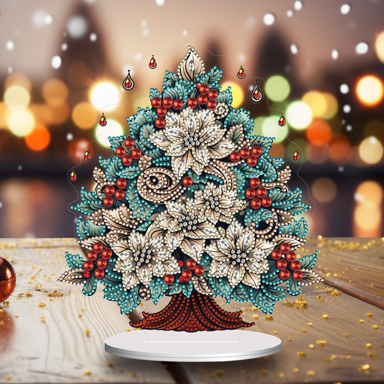 5D DIY Diamond Painting Special Shape Desk Ornament Christmas Tree Decor Kit