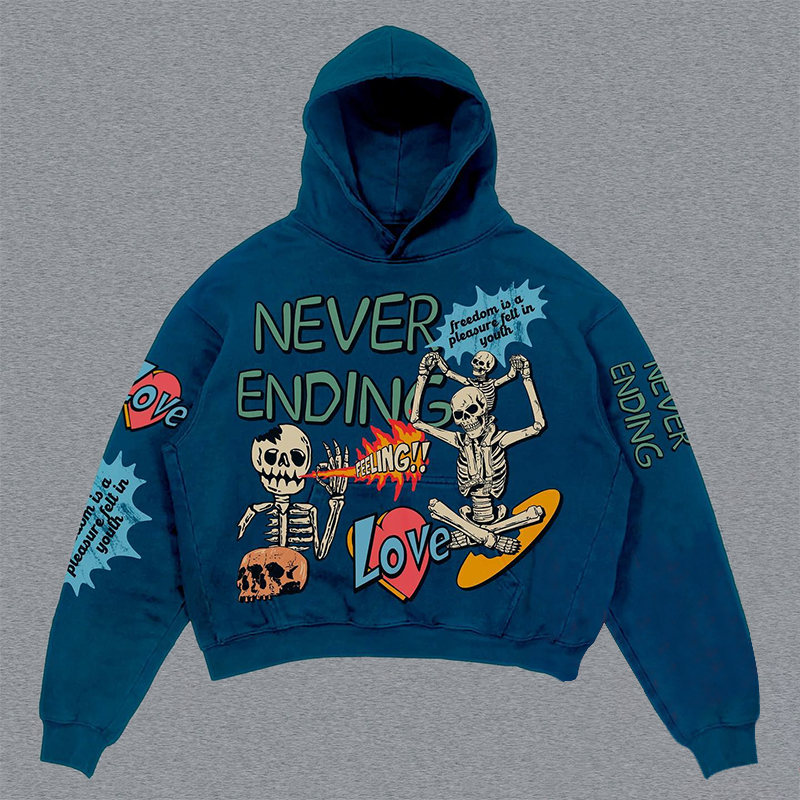 Personalized preppy print skull hoodie