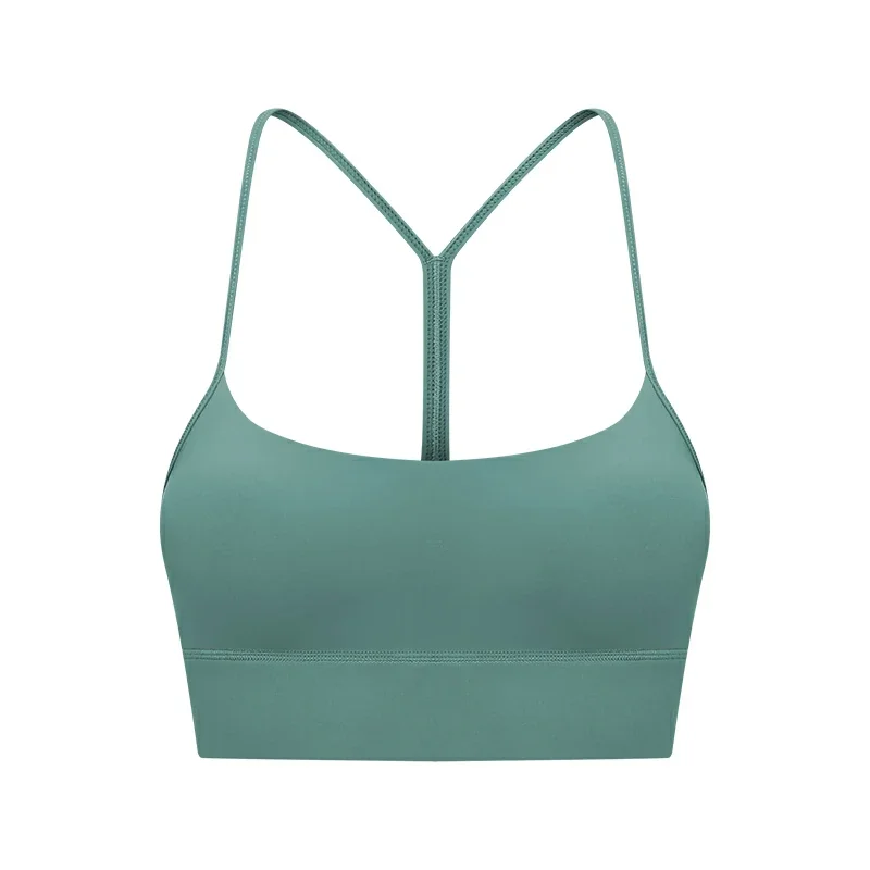 Padded sports bra with thin straps