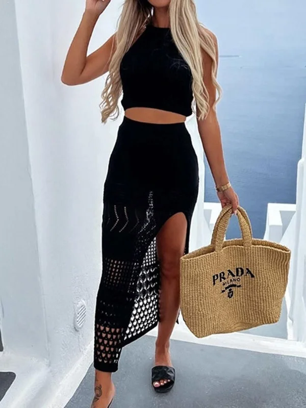 Athvotar Athvotar Bikini Shirt Short Shirt Fork Bag Hip Half Dress Two Sets Of Beach Dress Factory