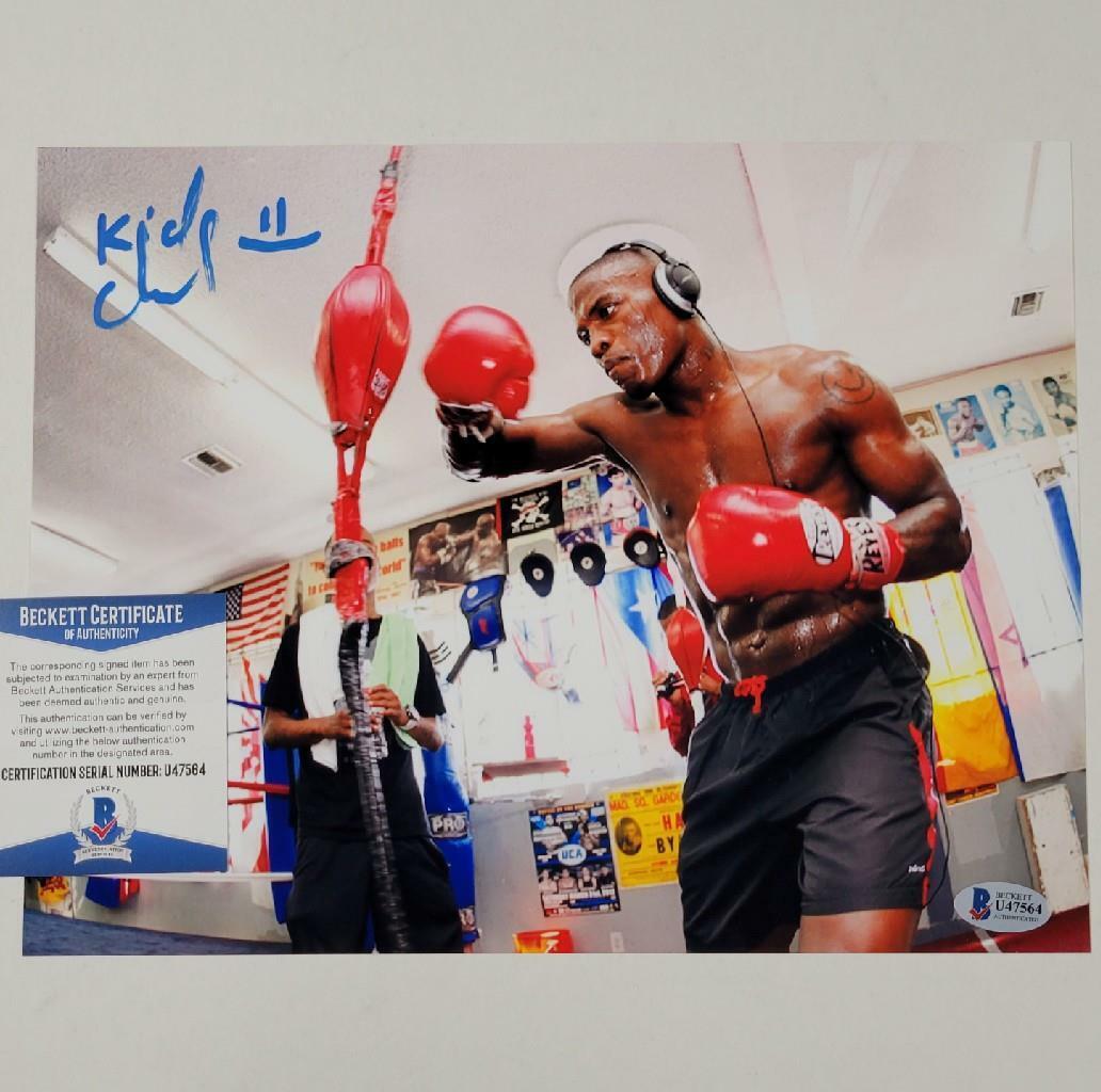 Peter Quillin Kid Chocolate signed 8.5x11 Photo Poster painting Boxing Auto ~ Beckett BAS COA