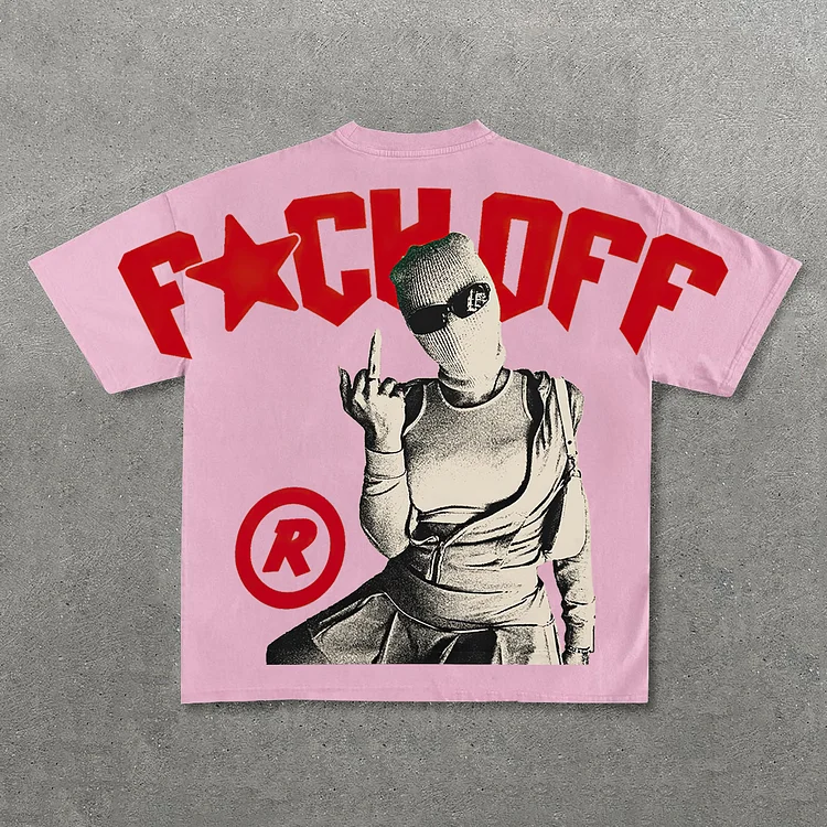 VChics Vintage Y2K F*CK OFF Graphic 100% Cotton Short Sleeve T-Shirt