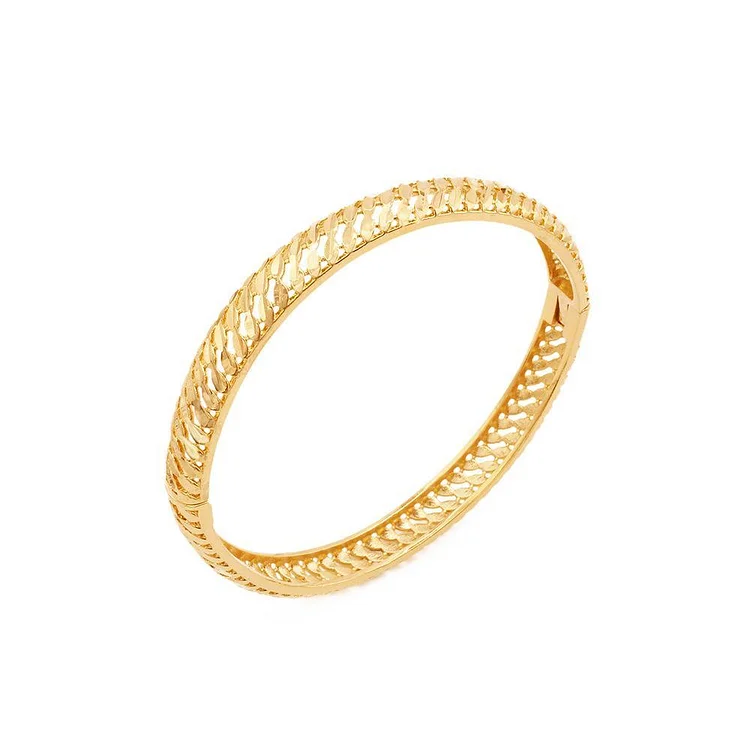 Hollow round shape golden bracelet