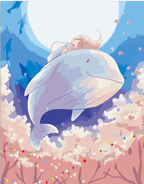 

Anime Whale And Little Girl – Paint By Numbers - 40*50CM, 501 Original