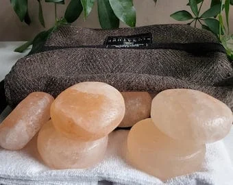 Pornhint Salt Massage Stones + Heating Travel Bag (chocolate brown)