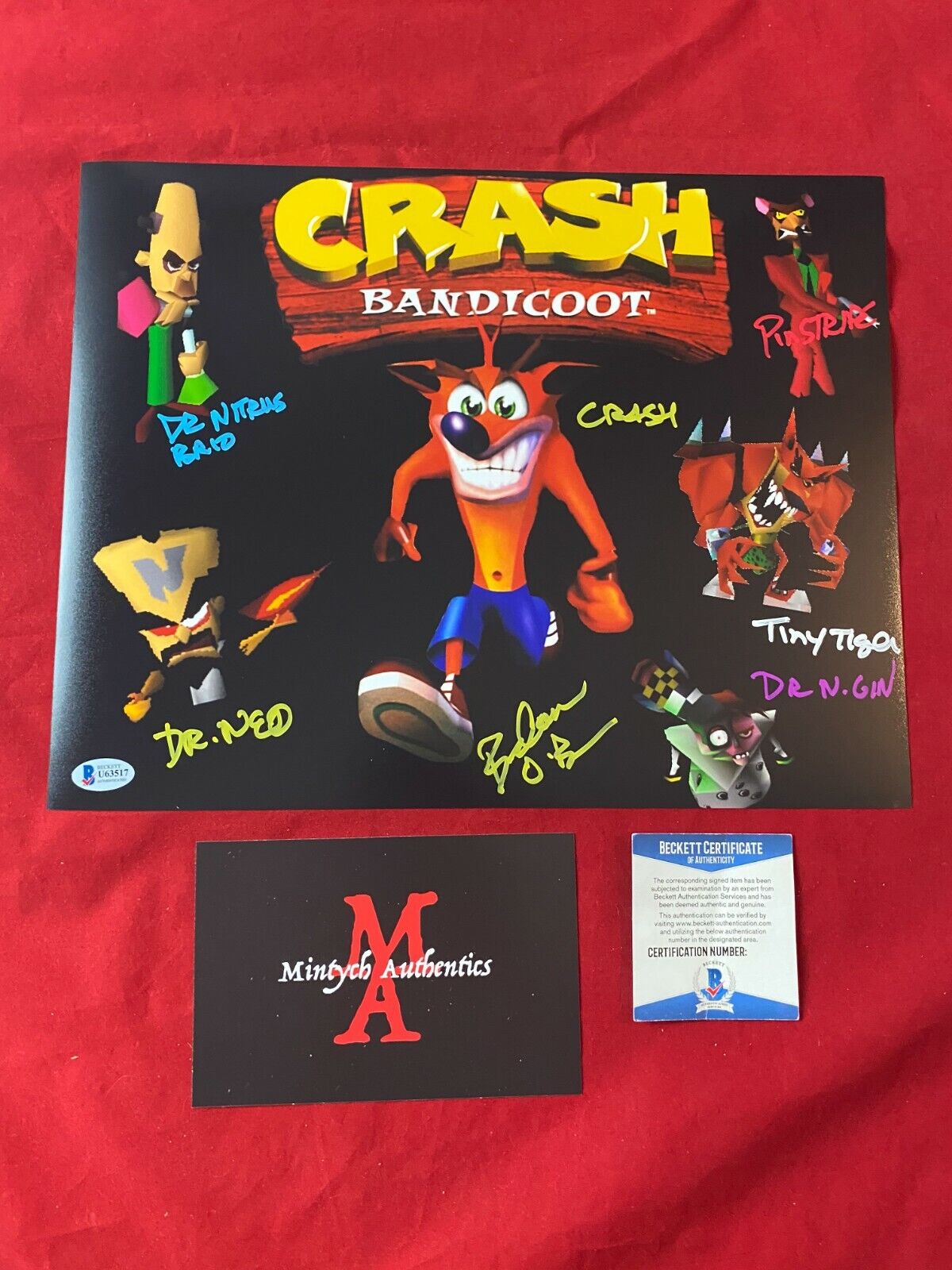 BRENDAN O'BRIEN AUTOGRAPHED SIGNED 11x14 Photo Poster painting! CRASH BANDICOOT! BECKETT COA!