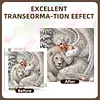 Ange avec lion blanc kit de peinture en forme de pierre-pare-pierre, bricolage partiel pour adultes d&eacute;butants, peintures de diamants, art de pierres pr&eacute;cieuses 30x30cm