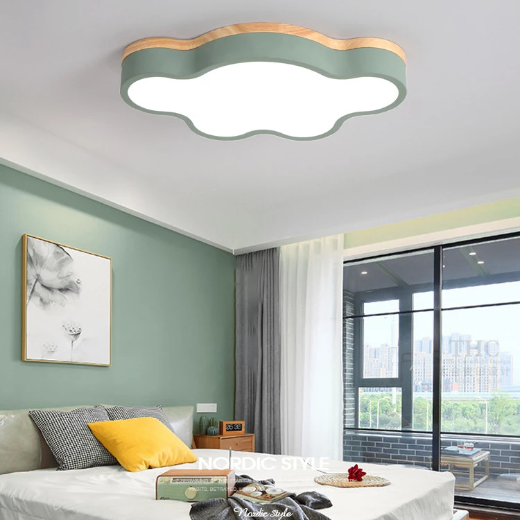 Modern LED Ceiling Light Indoor Lamp Wood Color Cloud Metal Kitchen Bedroom Foyer Living Shop Decorate Light Fixture