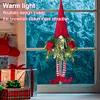 LED Christmas Santa Gnome Pendant with Lights Artificial Plant Elf Doll Ornament