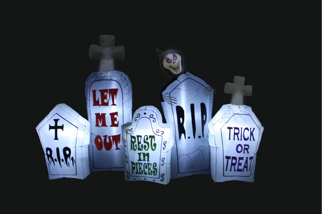 7 Foot Long Halloween Tombstone Pathway Inflatable