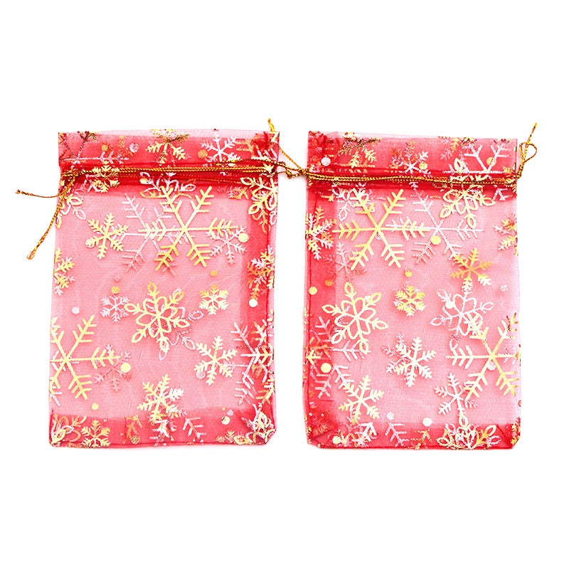 1 Piece Organza Minimalist Classic Style Holiday Daily Snowflake Jewelry Packaging Bags