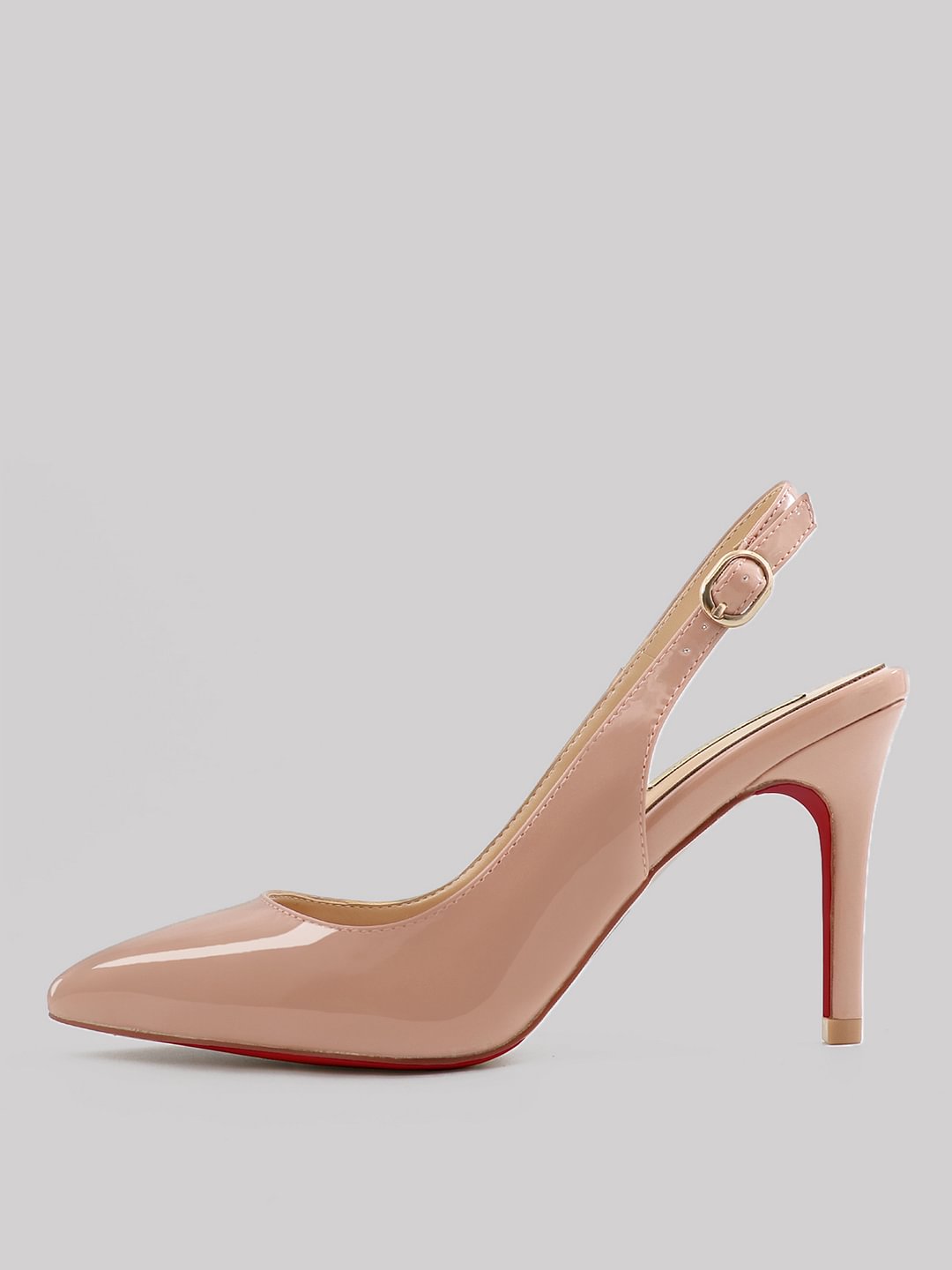 85mm Mid Heels for Women Slingback Pumps Sandals Pointed Toe Pumps Red Bottoms Shoes