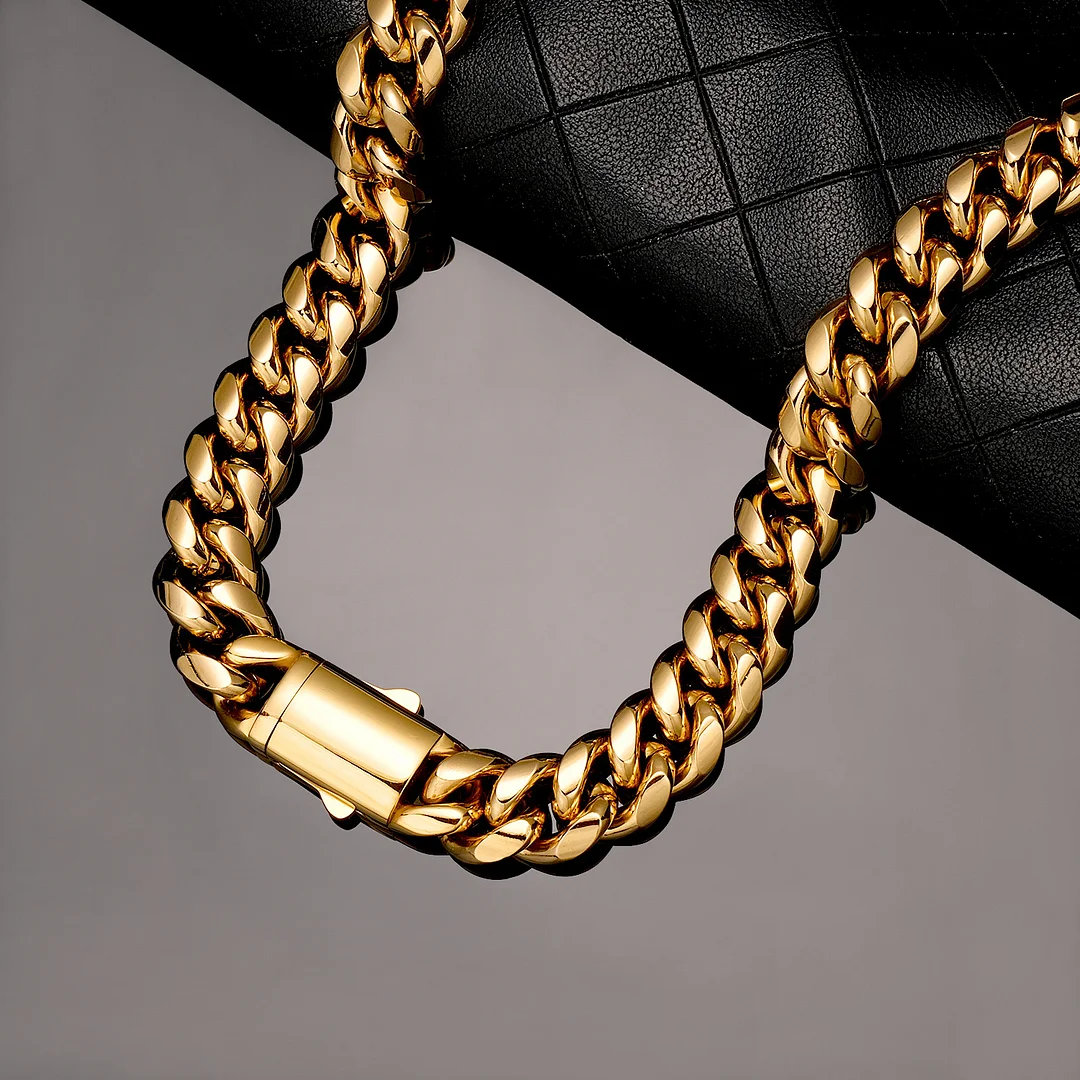 6/8/10/12/14mm Width Titanium Stainless Steel Mens Cuban Link Chain, Miami Cuban Chains Necklace, No Tarnish&Durable Hip Hop Mens Hewelry