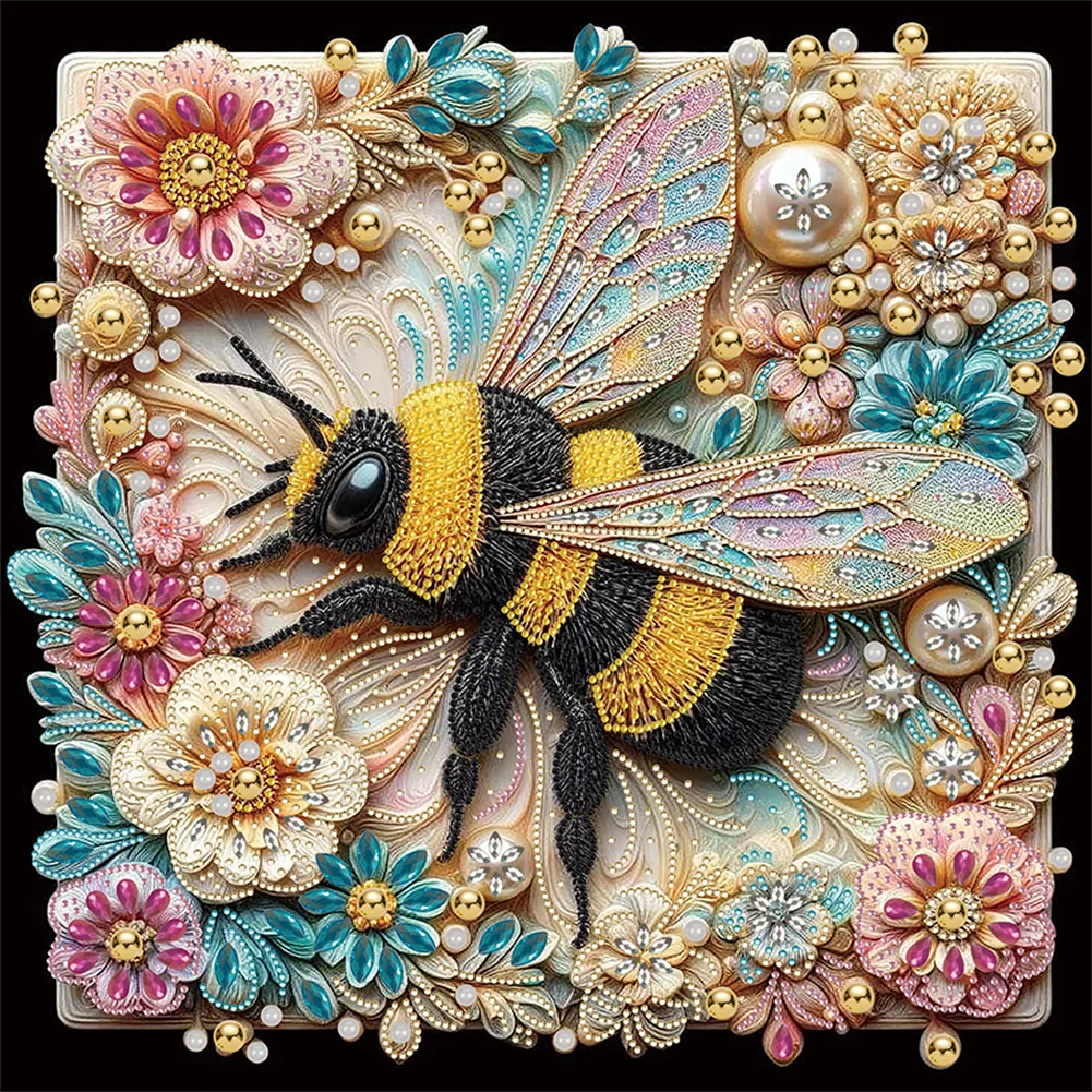 Diamond Painting - Partial Special Shaped Drill - Bee(Canvas|45*45cm)