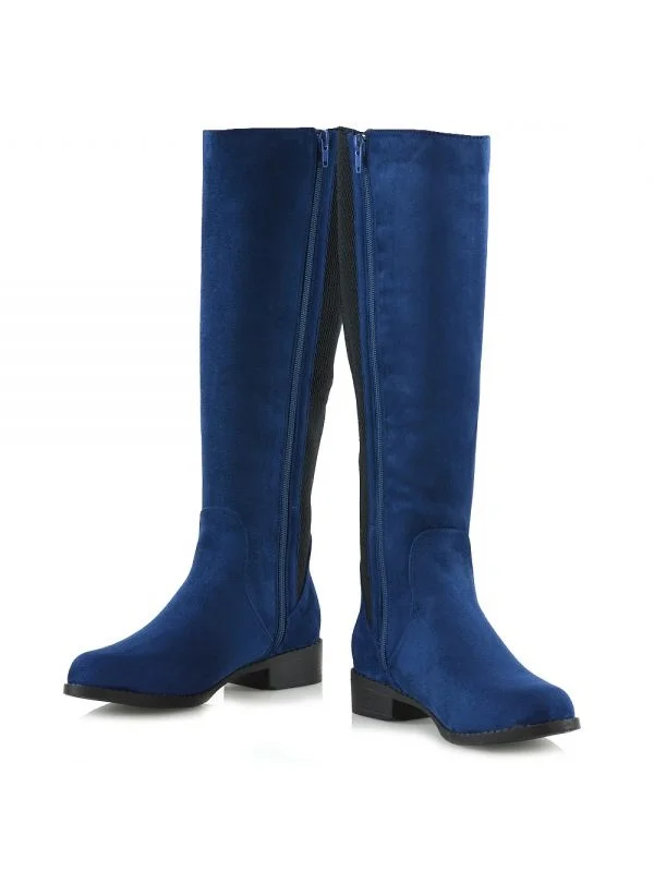 navy flat knee high boots