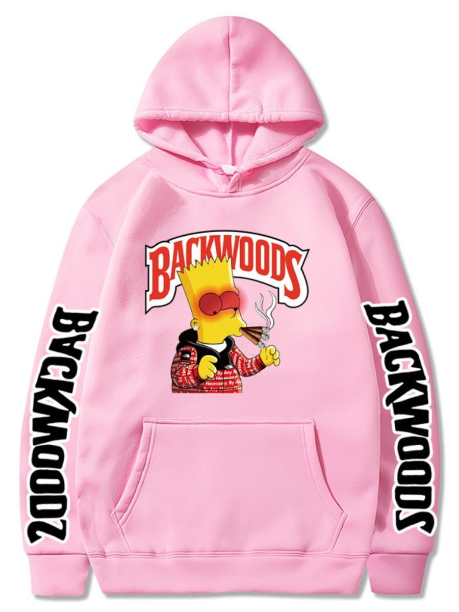 Unisex Backwoods Hoodie Cute Simpson Graffiti Floral Hooded Sweatshirt