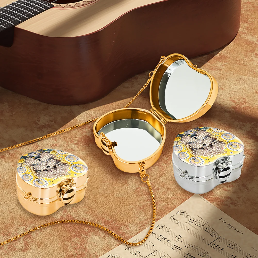 2Pcs Dandelion Dog Diamond Painting Mirror Bag 5D Diy Coin Purse for Women