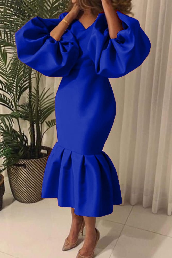 Chic Royal Blue Mermaid Cocktail Dress - BlackFridayBuys