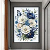 (US Only)Full Embroidery cotton Thread 11CT Printed Flower Cross Stitch Kit 40x60cm
