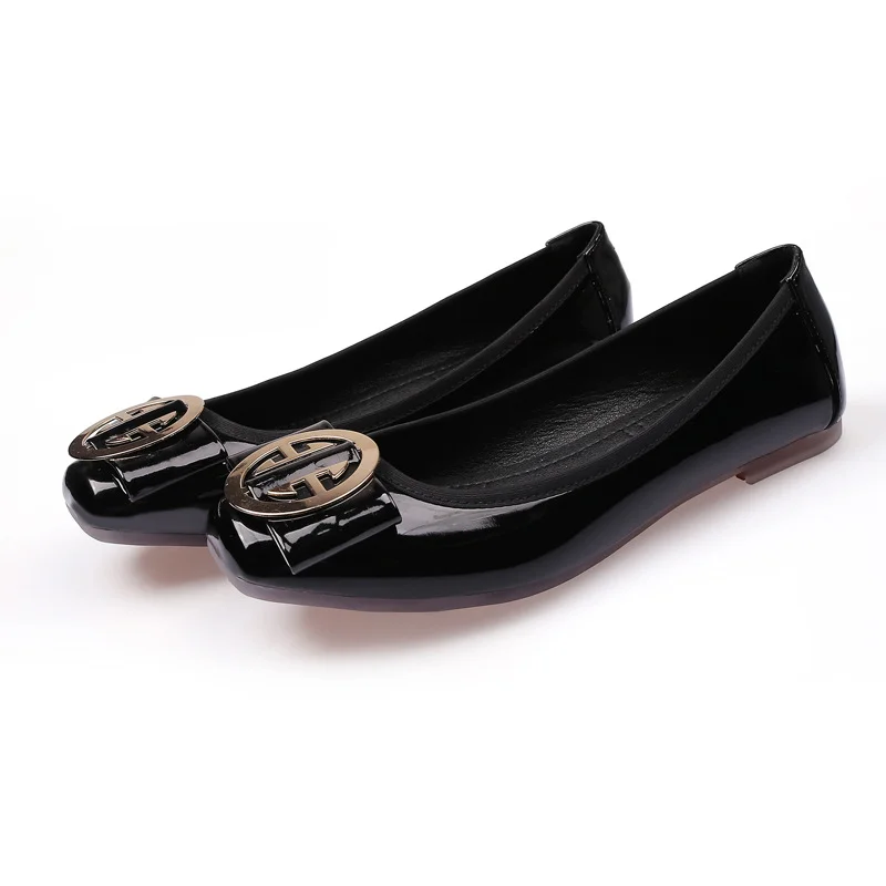 Women's Summer Korean Style Mom Square Toe Flats Plus Size Doug Shoes-PABIUYOU- Women's Fashion Leader
