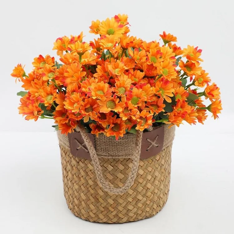 💥 Artificial Outdoor Sunset Mums Flowers - UV resistant, Waterproof, Windproof