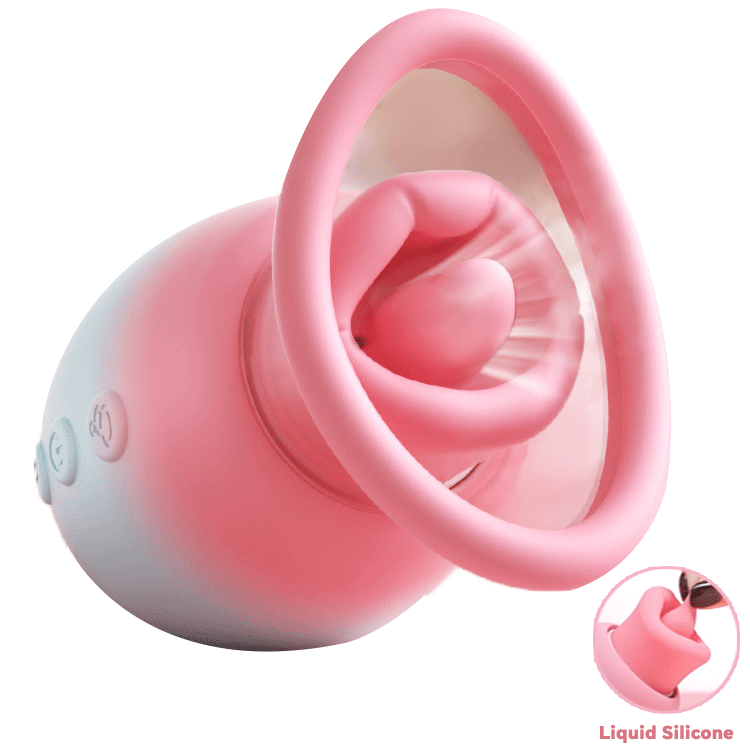 Serenade - Cute Trio-Vibrator With 10 Kissing Licking Vibrations & 3 Auto/manual Suction for Clit & Nipple By Rose Toy