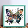 Flowers And Butterfly-11CT Stamped Cross Stitch 40*40cm/15.75*15.75in
