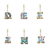 (US Local)PET Double Sided Special Shaped Easter Alphabet DIY Diamond Painting Keychain