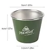 4Pcs 50ml Mini Camping Cup Stainless Steel Drink Mugs for Hiking Fishing (Green)