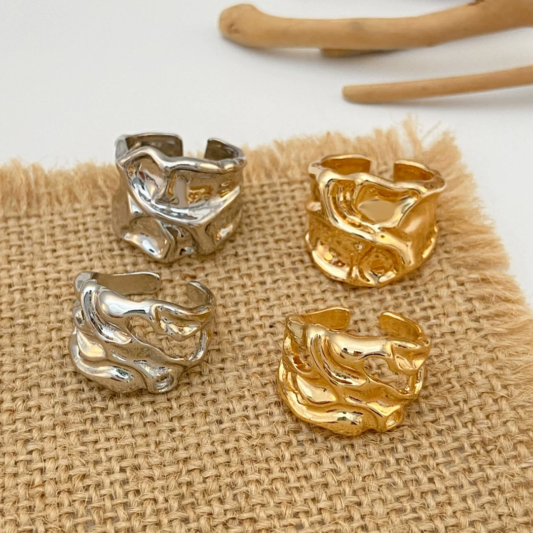 Open-ended gold-plated ring