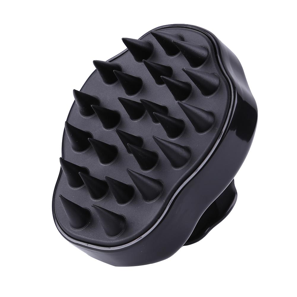 

5 Colors Silicone Scalp Massage Shampoo Brush Shower Body Brush Hair Comb, Black, 501 Original