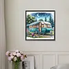 Camping en plein air-plein rond diamant peinture-30 * 30cm