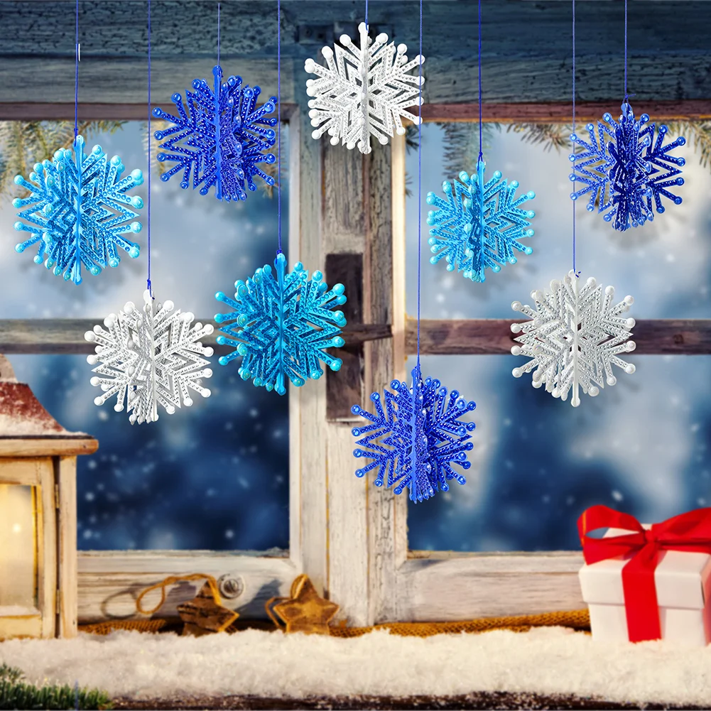 5D DIY PET Special Shaped Snowflake Diamond Art Hanging Decorations for Beginner