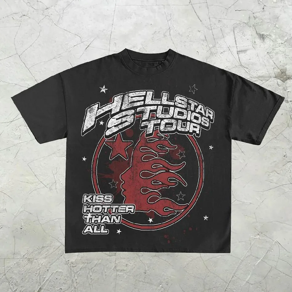 Y2K Fashion HellStar Print Casual Cotton Short Sleeve T-Shirt