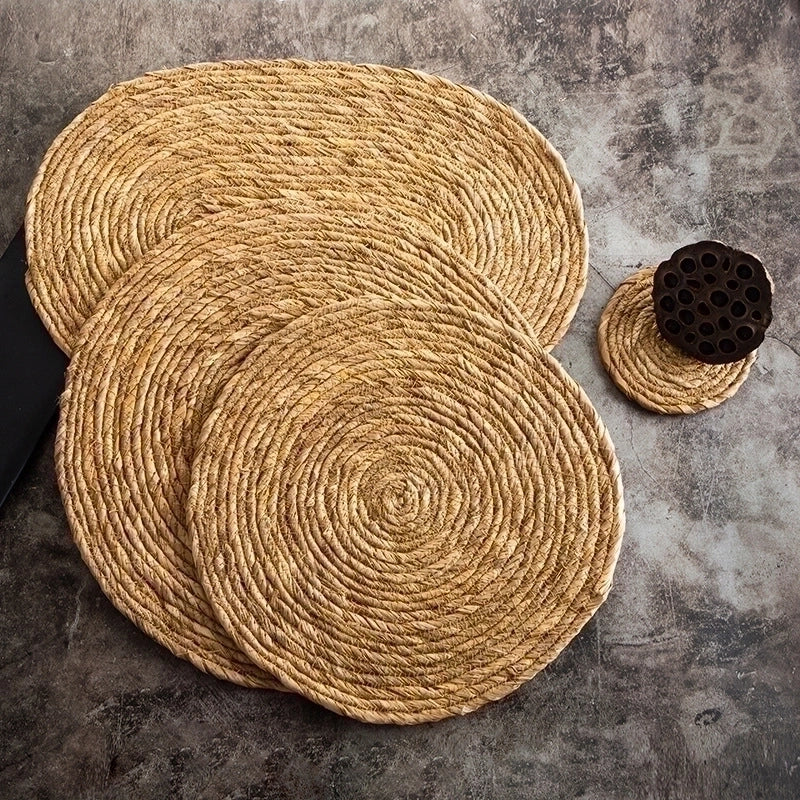 Casual Solid Color Straw Placemat