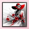 Red Hat Woman-11CT Stamped Cross Stitch 40*40cm