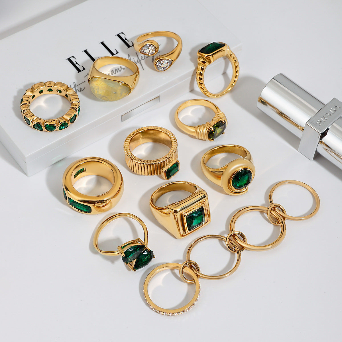 Jie Ding Stainless Steel Ring Titanium Steel Female Niche Design Ring Ring