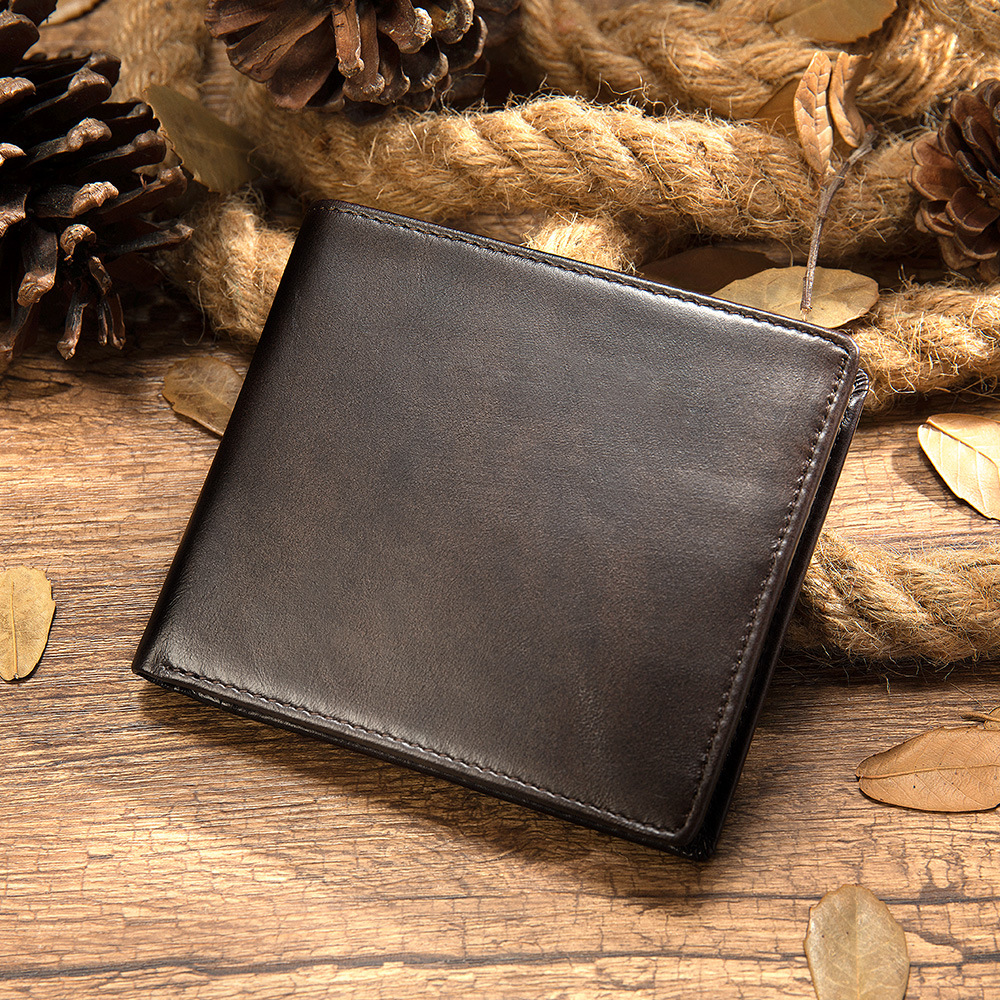 Men's Genuine Soft Leather Vintage Thin Wallets Card Holder | ARKGET